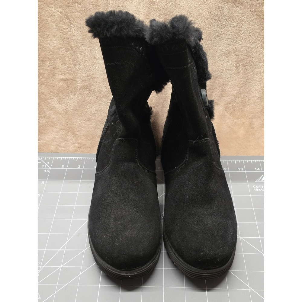 Skechers Keepsakes Black Suede Faux Fur Trim Mid Calf Boots 49811 Womens 8.5